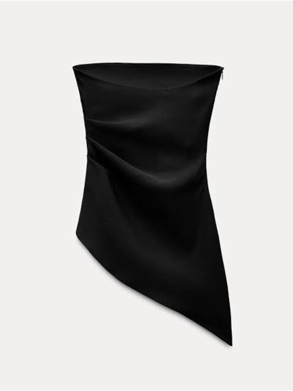 Zara Black Asymmetrical Strapless Dress